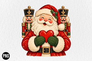 Santa Heart Christmas PNG
