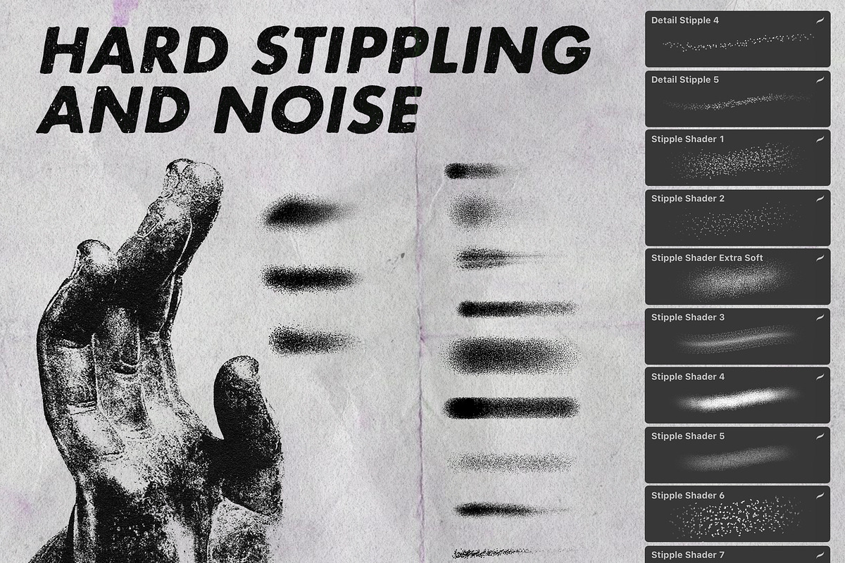 51 Procreate Stipple Shading Brushes, a Brush Add-On by Easy Procreate