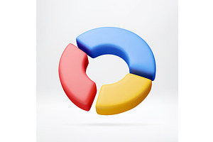 3D infographic pie chart with three, an Object Illustration by Abscent