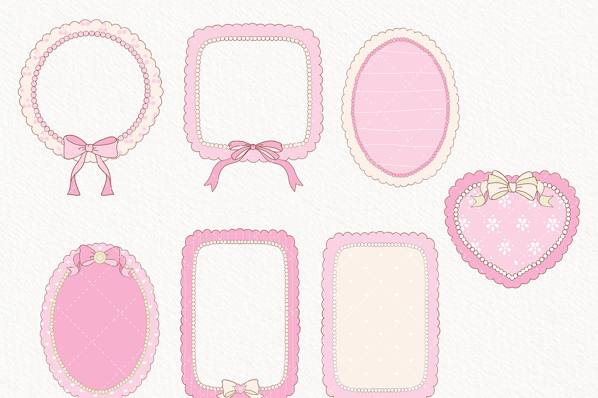 Coquette Frame Clipart, a Decorative Illustration by TitaLivingArt (Photo 5 of 10)