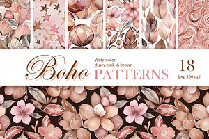 "Boho Patterns. Pink and brown