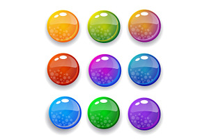 vector set of buttons
