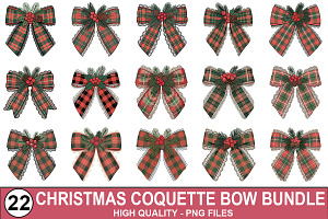 Christmas Coquette Bow Clipart Bundl, a Graphic by crative8112