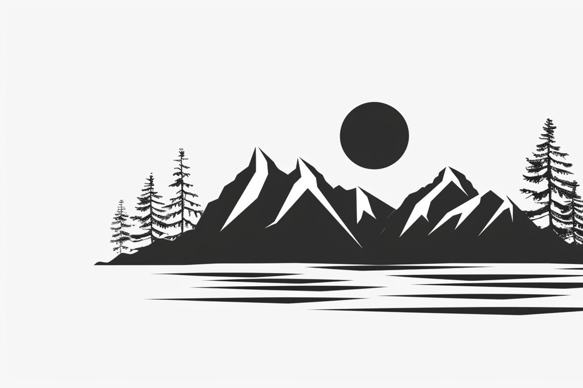 Mountain Tree Silhouette Bundle, a Graphic by hafijul (Photo 5 of 8)