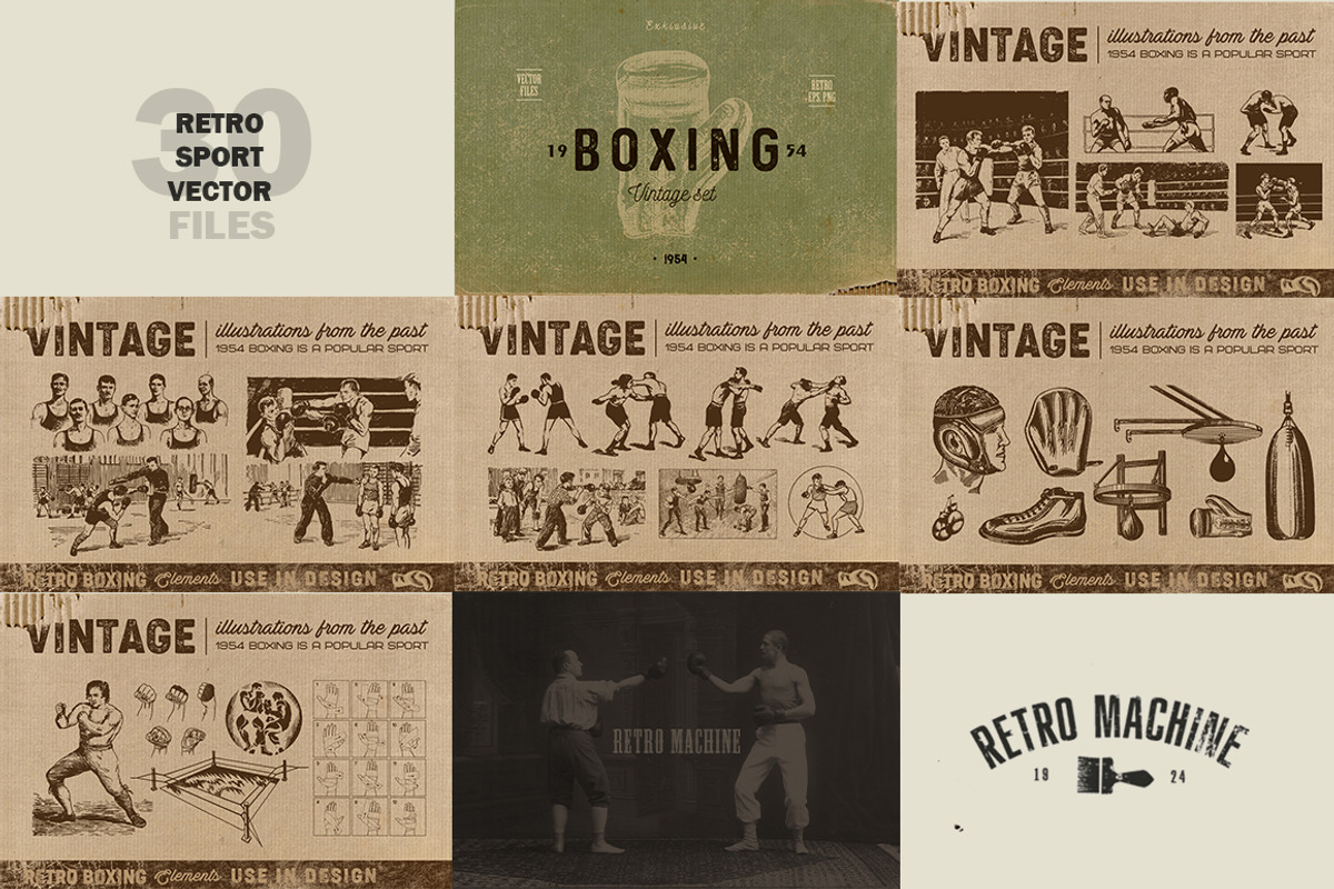 Retro Sports Art Bundle 8 in 1, an Illustration by Retro Machine (Photo 9 of 9)