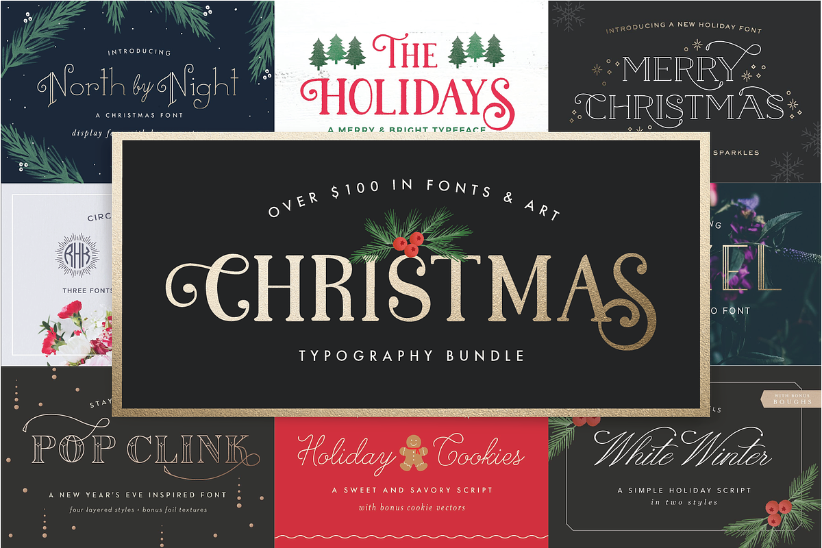 Christmas Font Bundle, a Font by Leslie Ray (Photo 1 of 9)