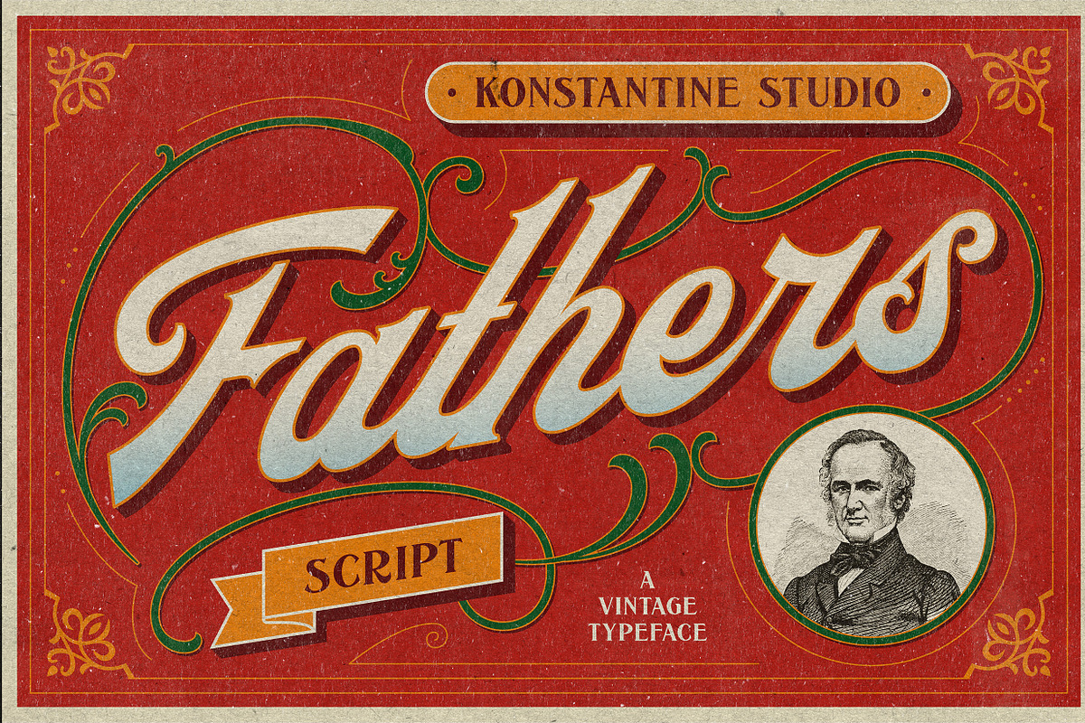 Fathers - Vintage Old Lettering Font, a Font by Konstantine Studio (Photo 1 of 8)