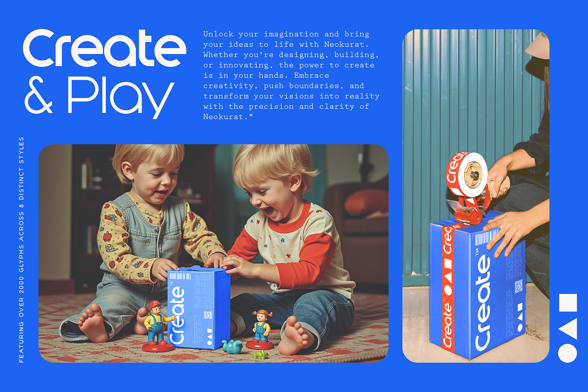 Neokurat — A Geometric Typeface, a Sans Serif Font by Gridlounge (Photo 4 of 9)