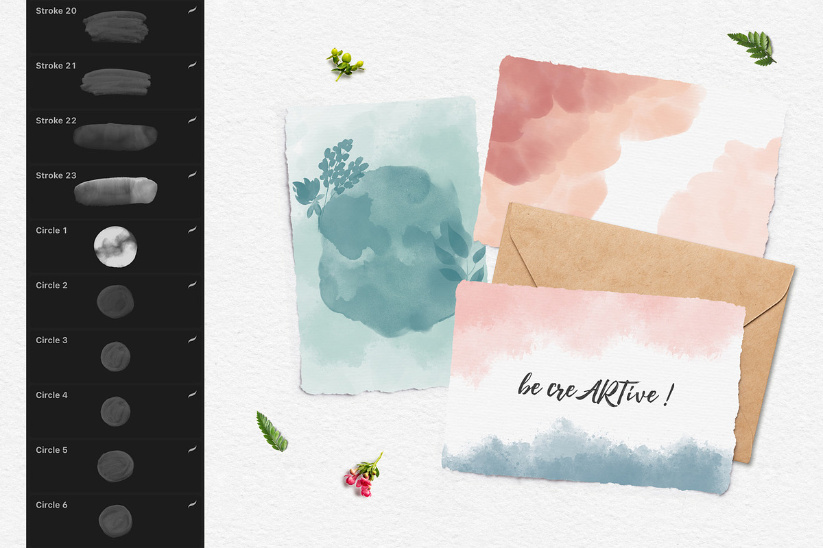 244 Watercolor Brushes For Procreate, a Brush Add-On by PeDe Designs (Photo 12 of 14)