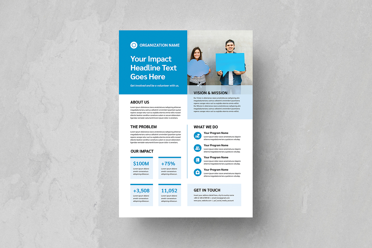Nonprofit One Pager Template, a Flyer Template by Leaflove (Photo 5 of 10)