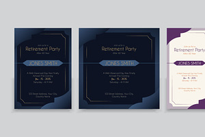 Set of retirement party invitation, a Flyer Template by Kazi Hossain