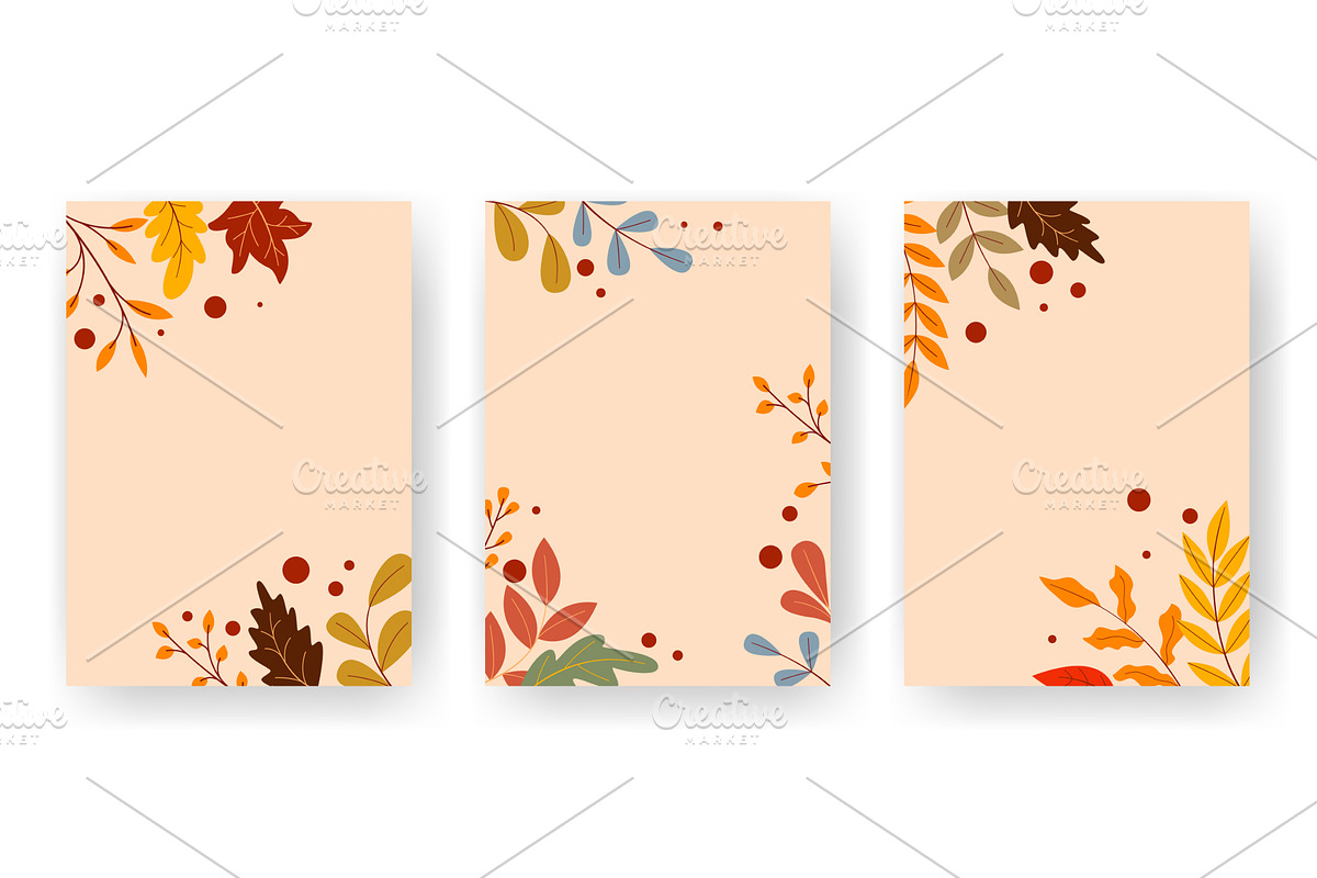 Set of autumn vertical templates, an Illustration by Tati_Kli