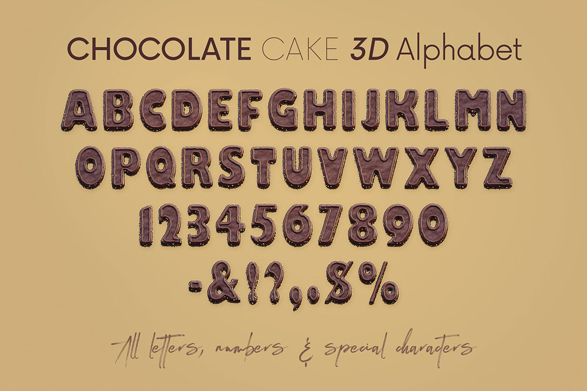 Chocolate Cake - 3D Lettering, a Graphic by MIIM (Photo 8 of 8)