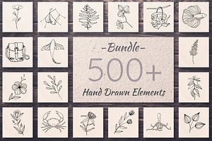 500 Hand Drawn Elements -Bundle-