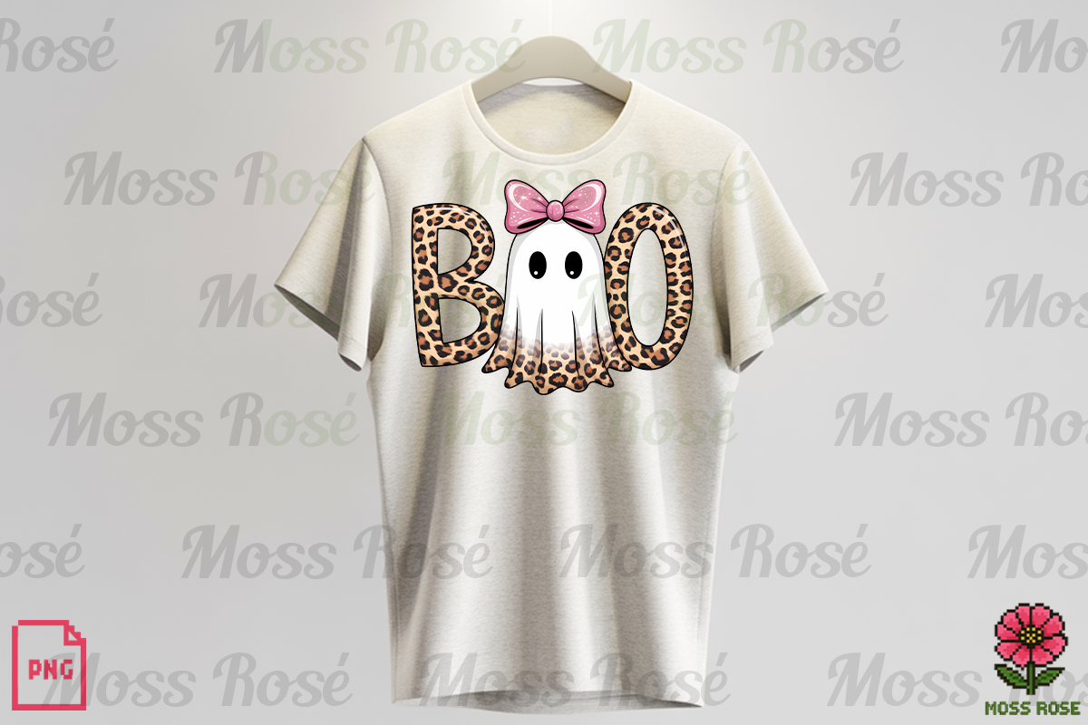 Leopard Ghost Boo Design, a Graphic by Moss Rose (Photo 3 of 3)