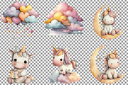 Baby Unicorn Clipart PNG Bundle, an Illustration by Sublimation Artist (Thumbnail 7 of 7)