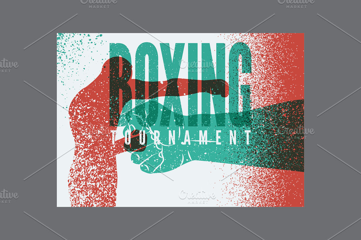 Boxing grunge vector poster set., a Sport Illustration by PoPaShop (Photo 5 of 8)