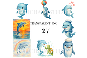 27 Dolphin Clipart, an Animal Illustration by Pati Charm Studio (Thumbnail 3 of 8)