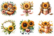 Sunflower Mother's Day Clipart, a Seasonal Illustration by DreamArtGraphic (Thumbnail 3 of 4)