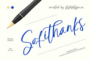Sofithanks Modern Script Font, a Script Font by stylishtype.co