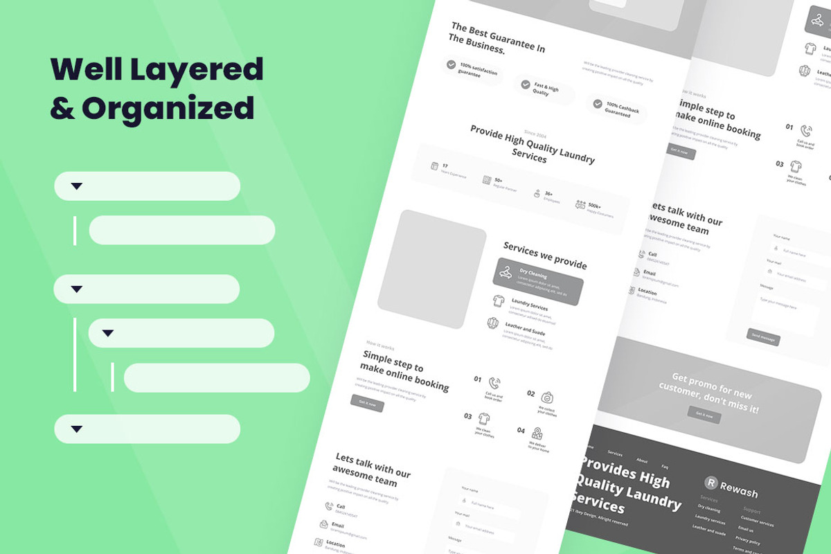 Laundry Services Wireframe Website