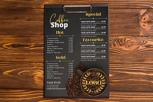 Printable Canva Coffee Menu, a Flyer Template by iloveTemplate