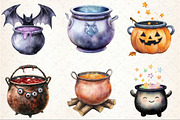 Watercolor Halloween Cauldron Clipar, an Illustration by Rose Art (Thumbnail 3 of 7)