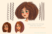 Procreate Curly Hair Brushes, a Brush Add-On by Artbykimmyw (Thumbnail 2 of 8)