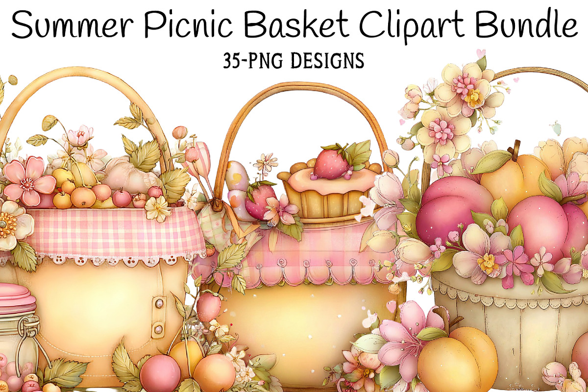 Summer Picnic Basket Clipart, an Illustration by Daily.Designs (Photo 1 of 8)