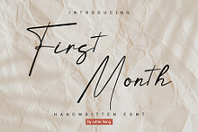 First Month | handwritten font