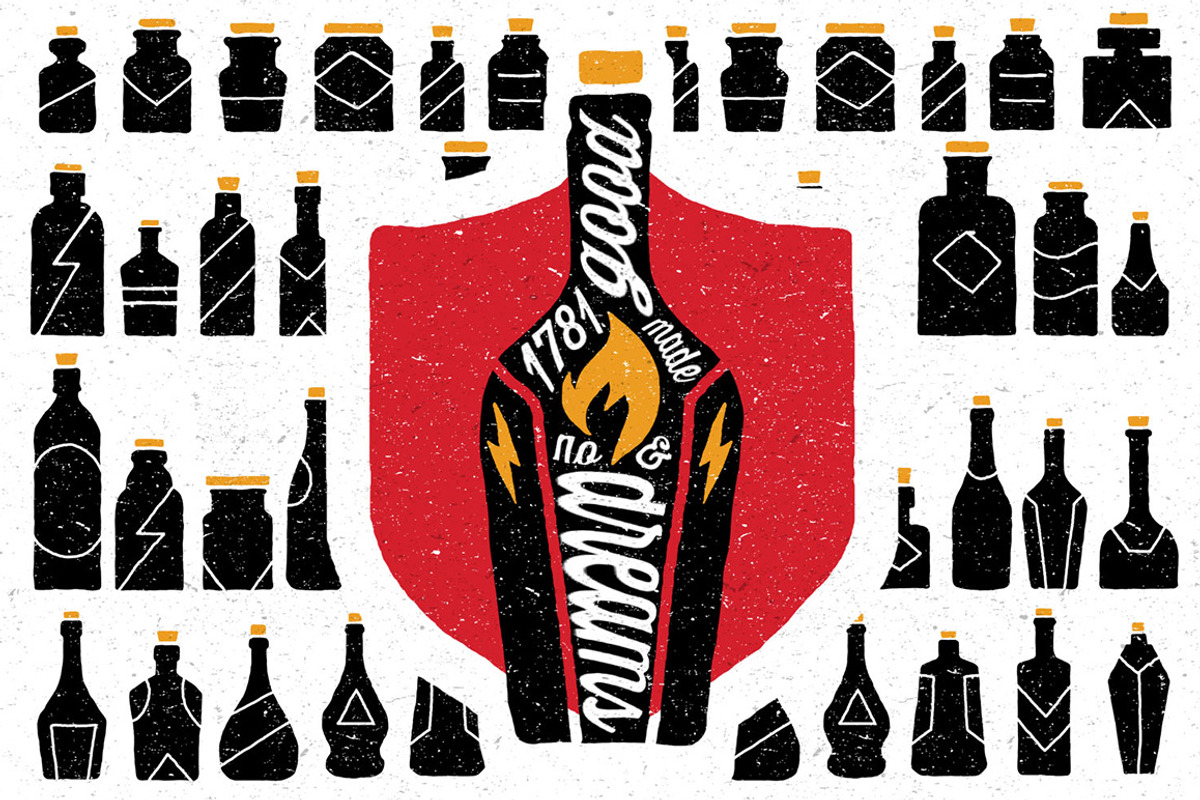Hand drawn Bottles KIT preview 2