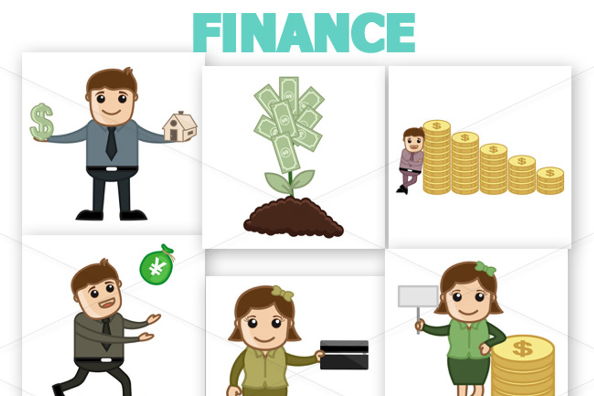 50+ Finance & Money Concept Cartoons, an Illustration by TrueMitra Designs