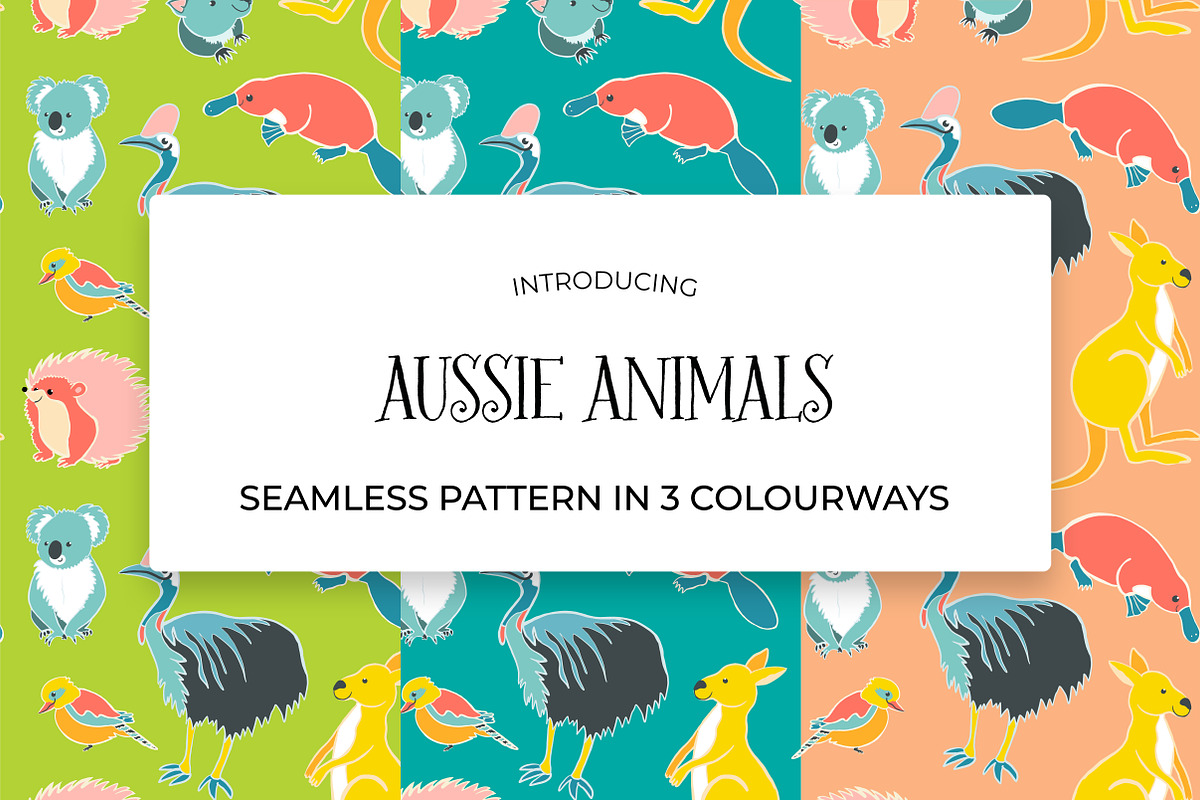 Aussie Animals Seamless Pattern, a Pattern Graphic by Painted Puffin Creative (Photo 1 of 5)