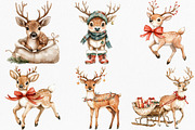 Watercolor Reindeer Christmas, an Illustration by Canvas Craft (Thumbnail 4 of 8)