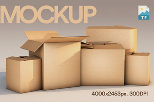 3D Rendered Mockup Boxes