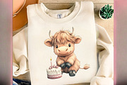 Birthday Highland Cow Clipart, an Illustration by Designworld (Thumbnail 8 of 8)