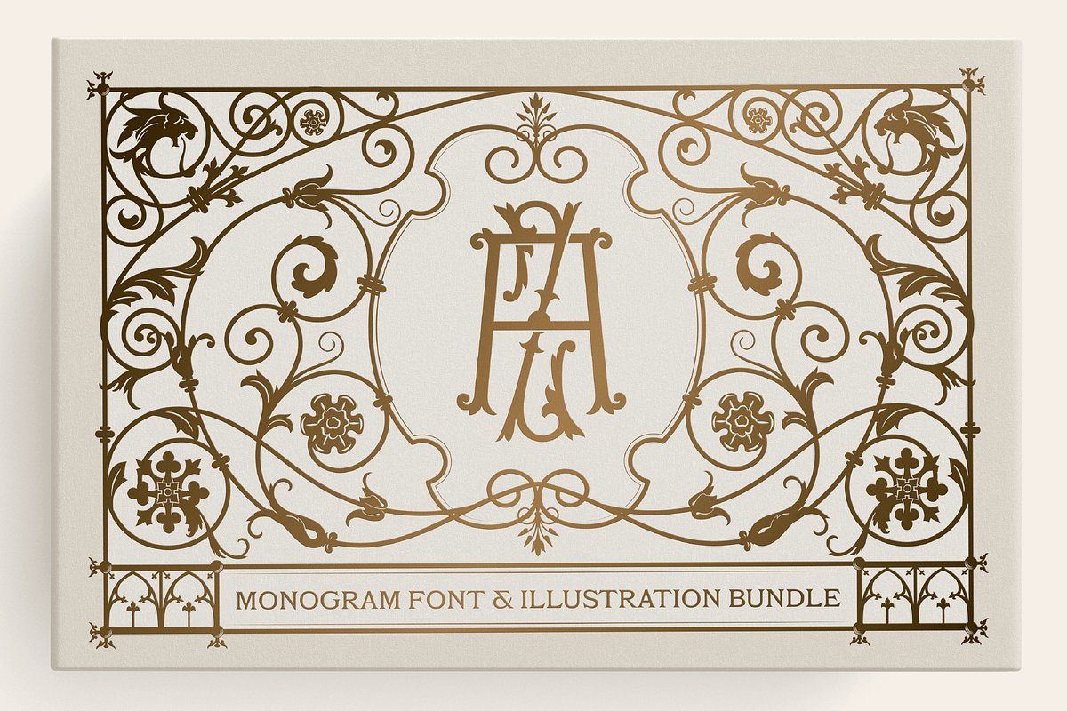 Monogram font & Illustration Bundle, a Font by The Old Type Foundry (Photo 1 of 11)