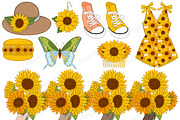Sunshine Clipart, a Seasonal Illustration by GlamArtZhanna (Thumbnail 3 of 5)