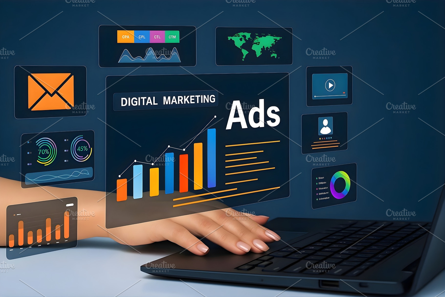 Business graphs and charts, a Business Photo by HubbaDigitals