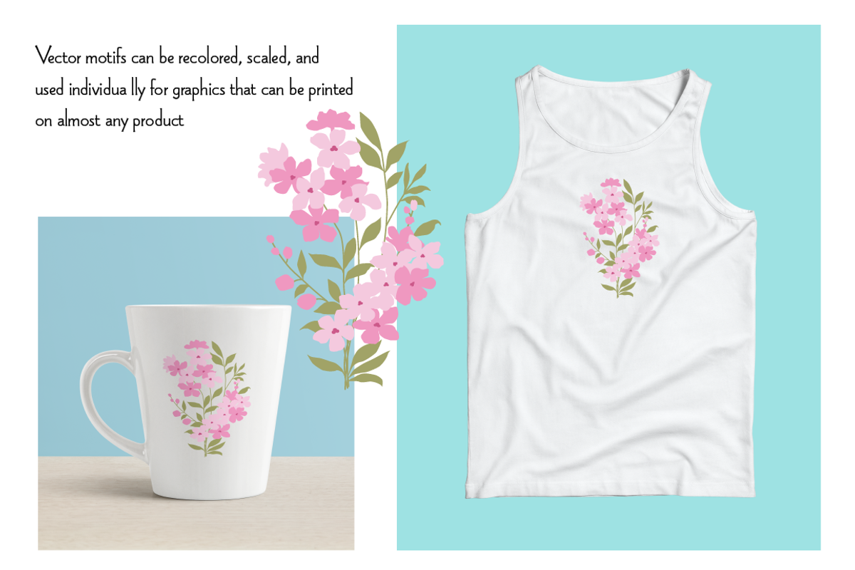 Pink Hand Drawn Flowers preview 2