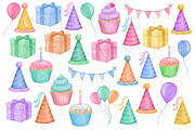 Party Watercolor Illustrations, an Illustration by Doodle and Stitch (Thumbnail 2 of 2)