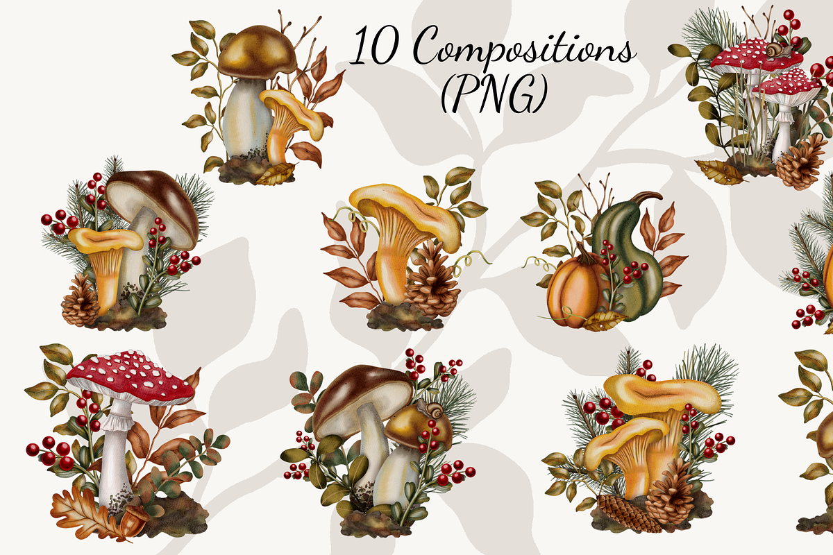 Autumn Vibe Watercolor Clipart Set, a Seasonal Illustration by Andre_Eva (Photo 3 of 10)