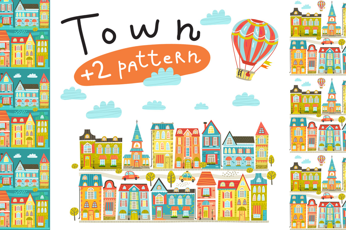 TOWN., a Pattern Graphic by Anna Guz's Store