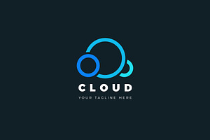 Cloud minimalist vector logo