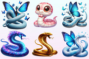 Watercolor Snakes Clipart., a Graphic by CitraGraphics (Thumbnail 3 of 4)
