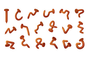 Nails. Damaged steel and rusty old, an Object Illustration by Onyx