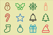 Christmas Elements Holiday Season, an Outline Icon by Vectorium Studio (Thumbnail 2 of 2)