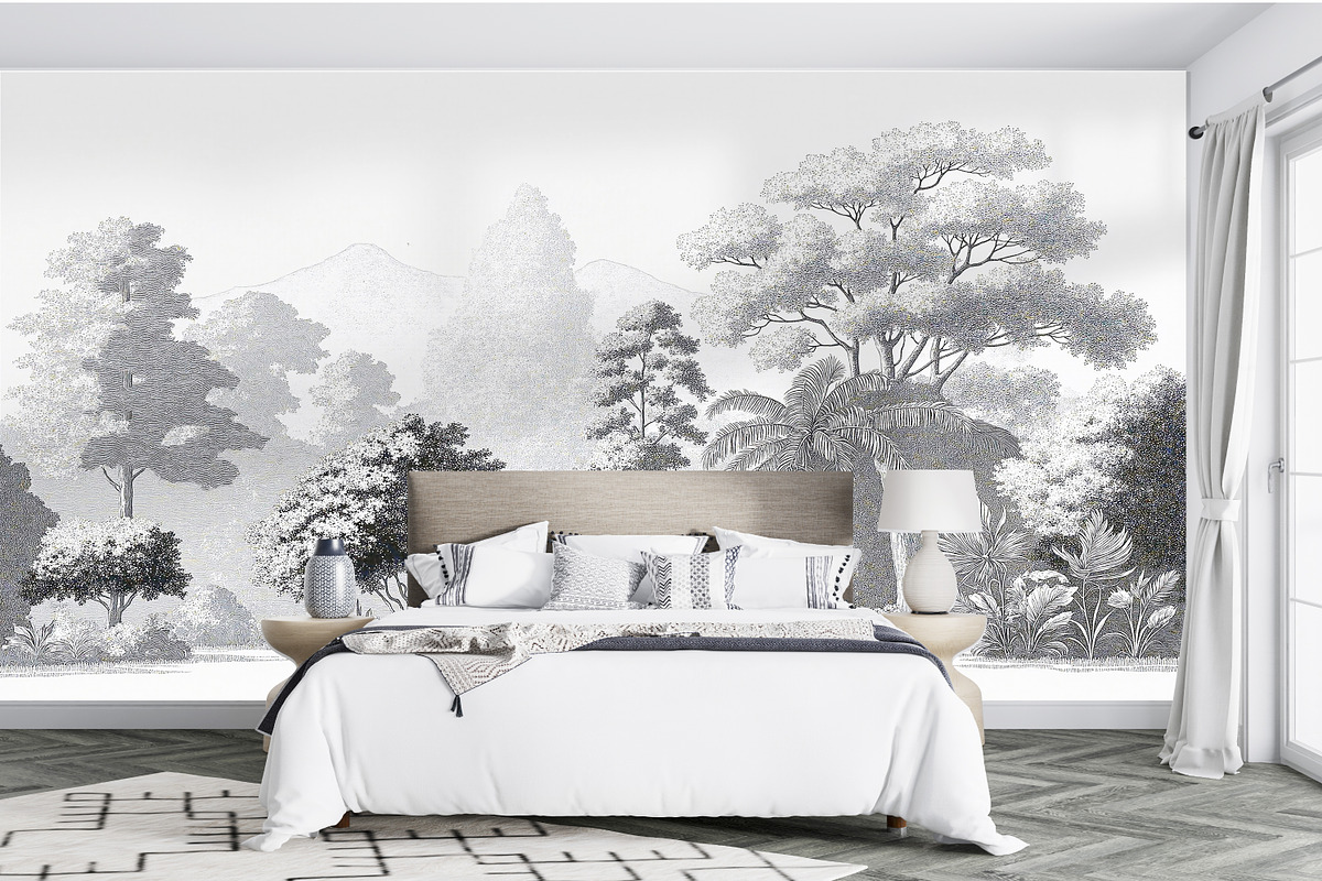 Abstract Forest Art Wallpaper Set, an Illustration by fei long (Photo 7 of 10)