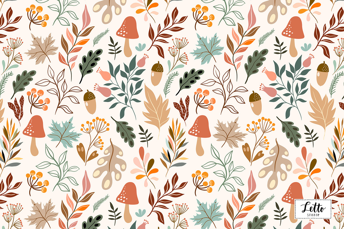 Autumn patterns set, a Pattern Graphic by Letto studio (Photo 2 of 4)