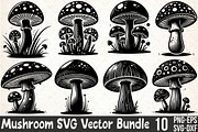 Mushroom SVG & PNG Silhouette Vector, an Illustration by Rose Art (Thumbnail 1 of 5)